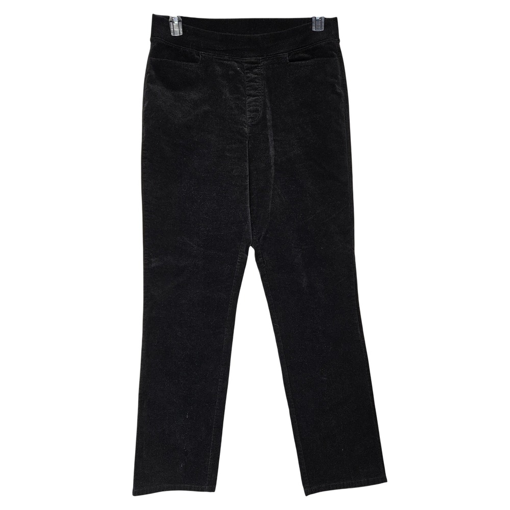 Denim Co Women's Black Velvet Pull On Pants MT‎ Med Tall
